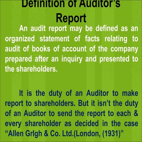 Auditor's  Report