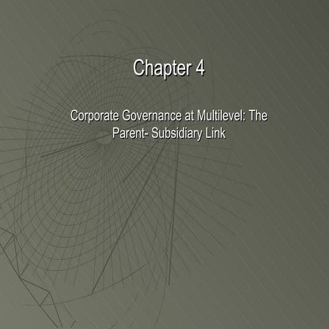 Chap. 4 corp. gov. at multilevel