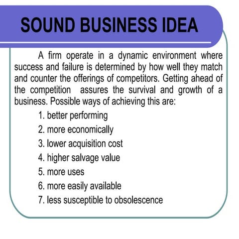 Chap. 4 the search for sound business ideaEntrepreneurship Chapter 4