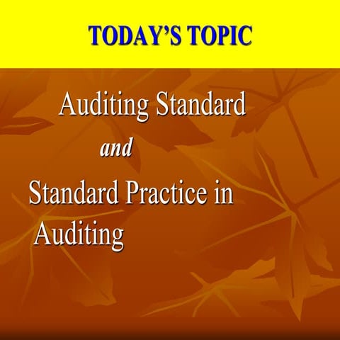 Auditing Standard and Practice 