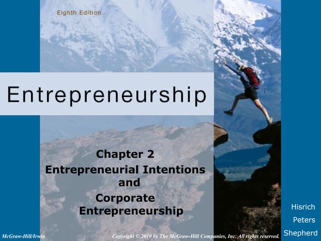 Entrepreneurial Intentions and corporate entrepreneurship
