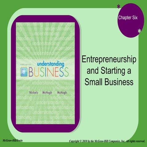 BUS110 Chap 6 - Entrepreneurship and Starting a Small Business