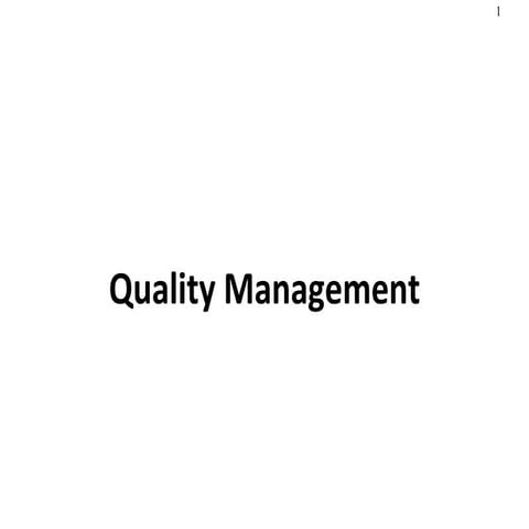 Quality Management