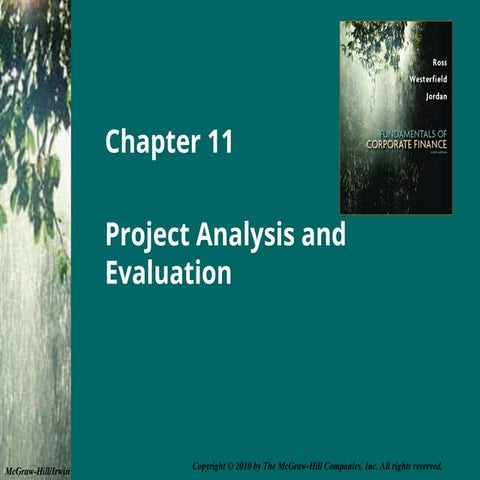 Project Analysis and Evaluation CHAPTER 11