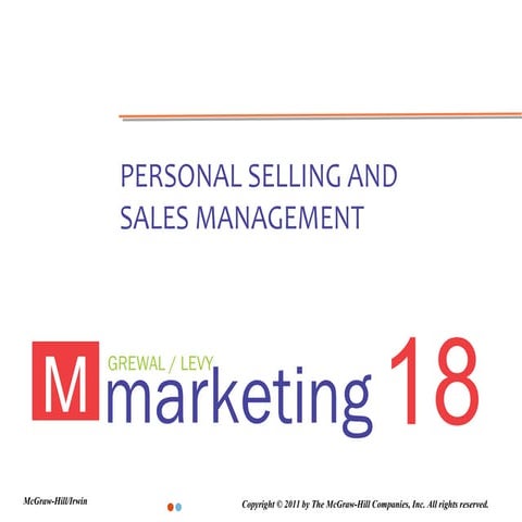 Chapter 18 MKT120 Sales & Sales Mgmt