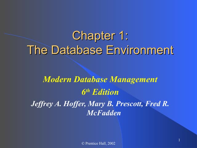 The Database Environment Chapter 1