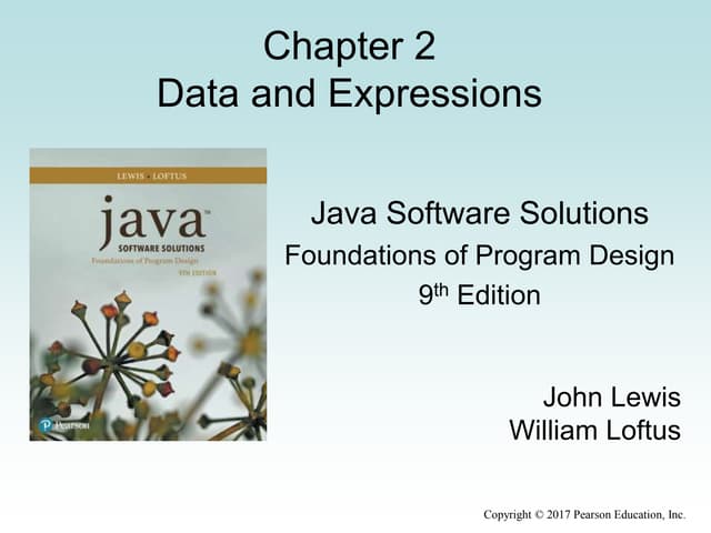 CSCI 200 Java Chapter 02 Data & Expressions