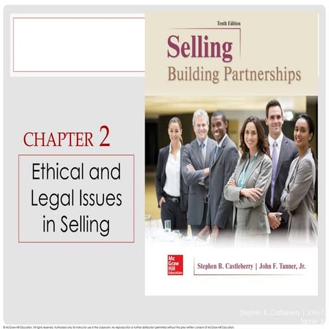 Selling: Building Partnerships, Chapter 1 - Ethical and Legal Issues in ...