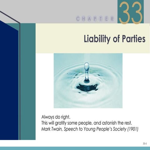 Chapter 33 – Liability of Parties