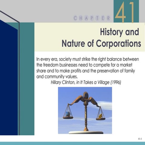 Chapter 41 – History and Nature of Corporations