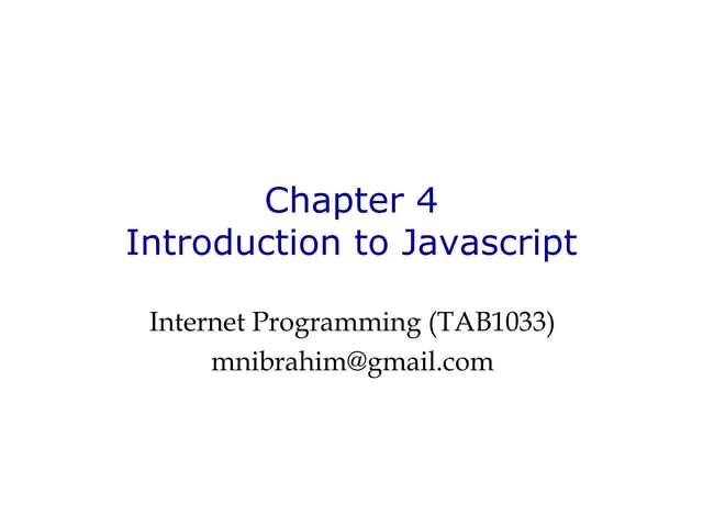 Introduction to Javascript