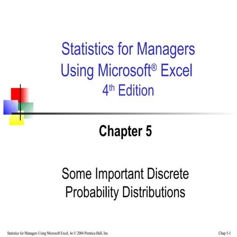 Some Important Discrete Probability Distributions