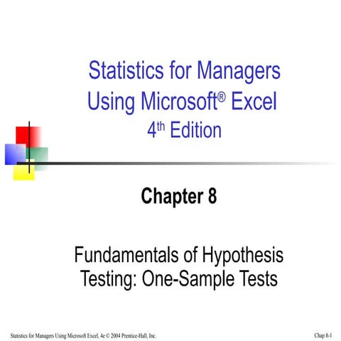 Chap08 fundamentals of  hypothesis