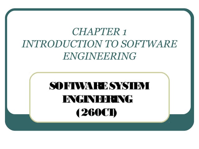Software System Engineering - Chapt...