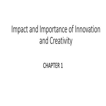 Impact and Importance of Innovation and Creativity