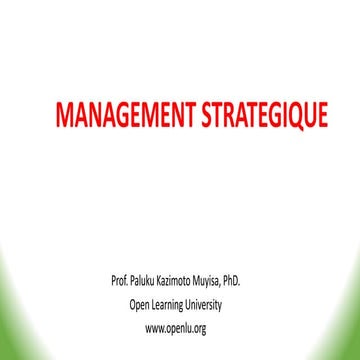 chapitre premiere de management strategique | PDF