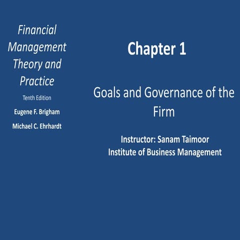 Chap 1 an overview of financial management