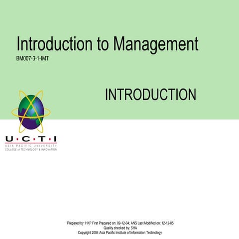 Chap1 Management Introduction