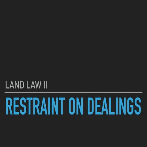 restraint on dealings | PPT