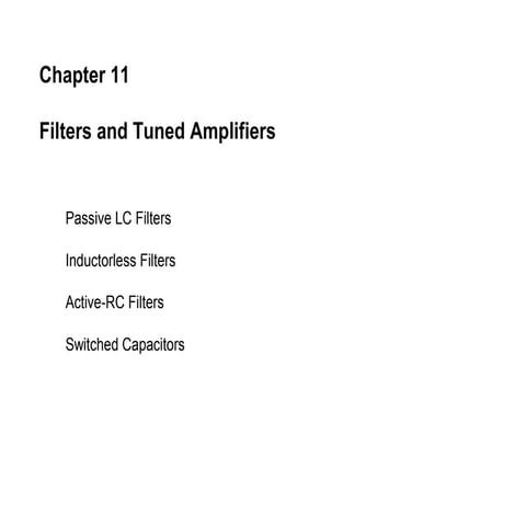 Filters and Tuned Amplifiers
