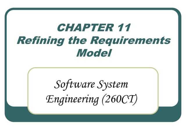 Software System Engineering - Chapter 11