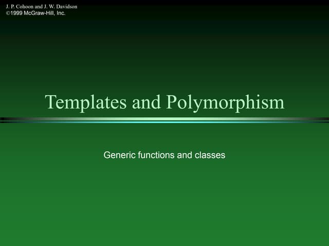 Templates and Polymorphism in C++ Programming