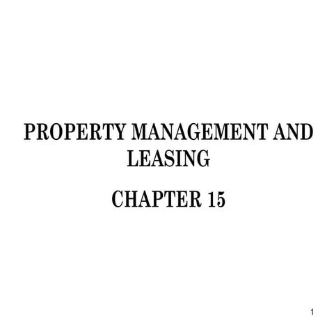 Chap15 | PPT | Real Estate Industry | Industries