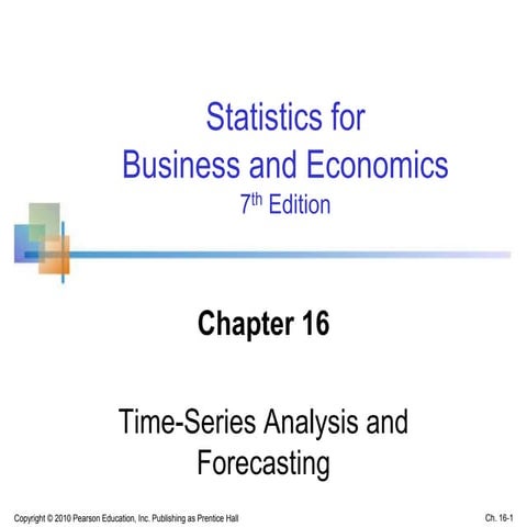 Chap16 time series analysis and forecasting