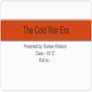 Chap 1 cold war era class 12 | PPTX