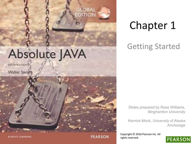 slides of textbook Absolute Java chapter 1
