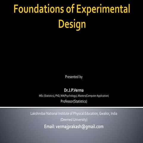 Foundations of Experimental Design
