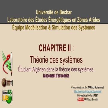 Chap II : Cours de Modélisation & Simulation des processus