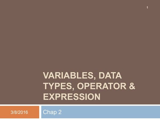 Operators and expression in C programme. | PPT
