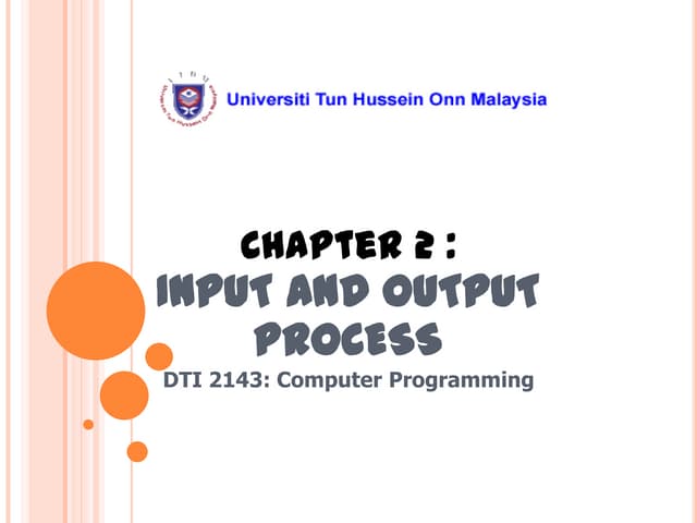 Chap 2  input output dti2143
