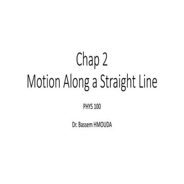 Kinematic Study in One Dimension (Rectilinear Motion)