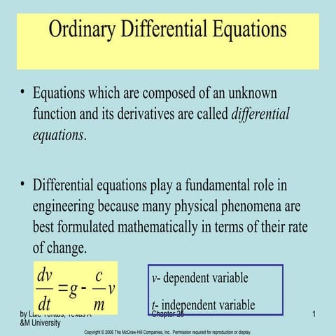 Persamaan Diferensial Biasa Matematika Teknik .ppt