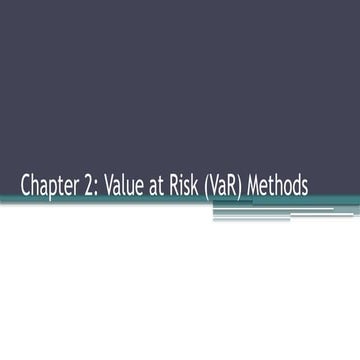 Chap2a Value at Risk methods presentation