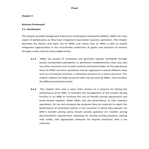 Transfer pricing: practical manual for developing countries Chapter 2 Busines...