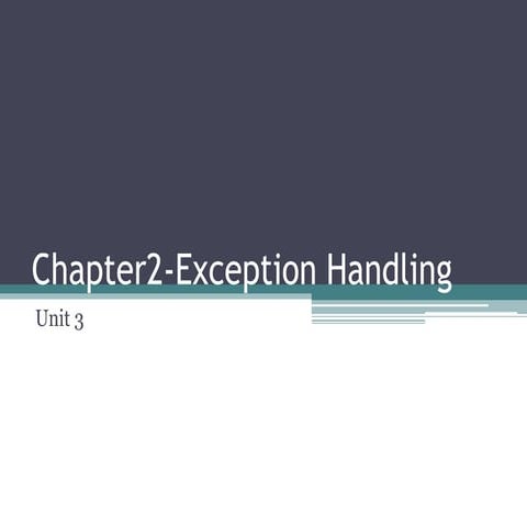 Chap2 exception handling | PPTX | Programming Languages | Computing