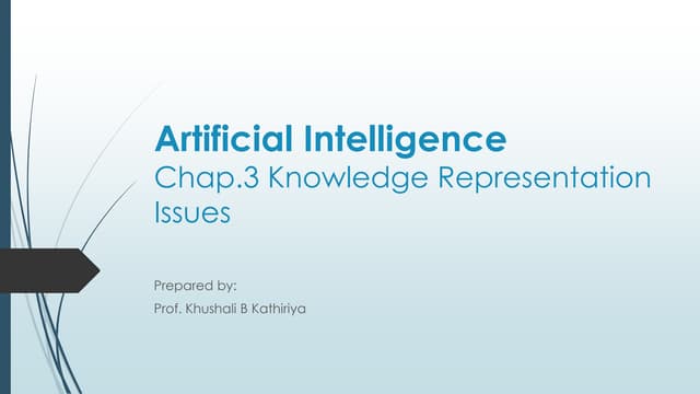 AI_ 3 & 4 Knowledge Representation issues