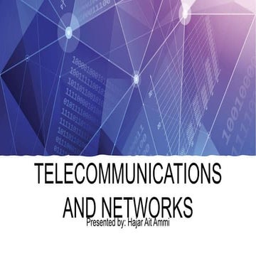 Telecommunications and Networks. | PPT