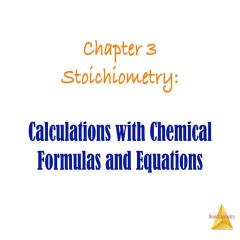 organic and inorganic chemistry stoichiometryp