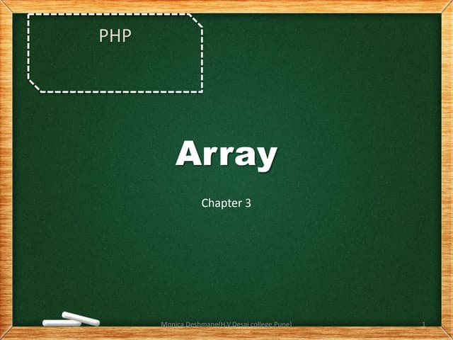 Chap 3php array part1 | PPT
