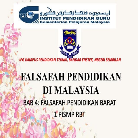 FALSAFAH PENDIDIKAN BARAT