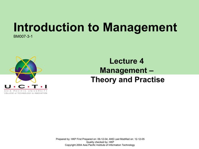 Chap4 mgmt theory  practice
