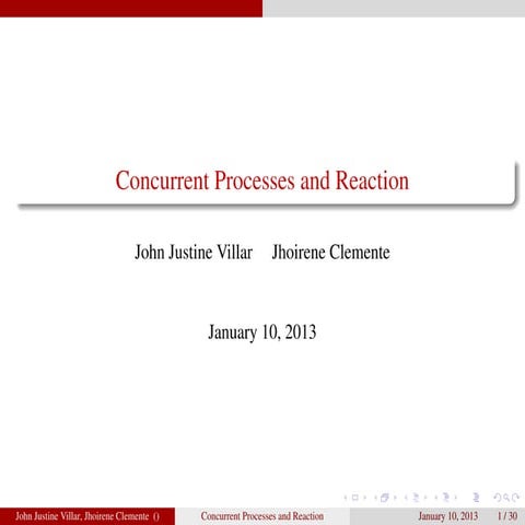 Consurrent Processes and Reaction