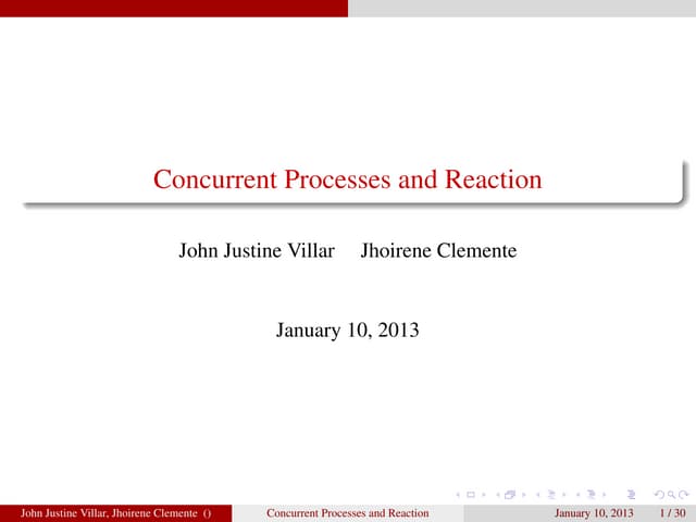 Consurrent Processes and Reaction