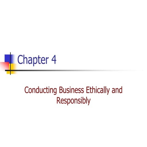 Chap 4 conducting business ethically and responsibly