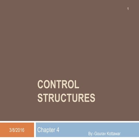 control structures in c if switch for | PPT