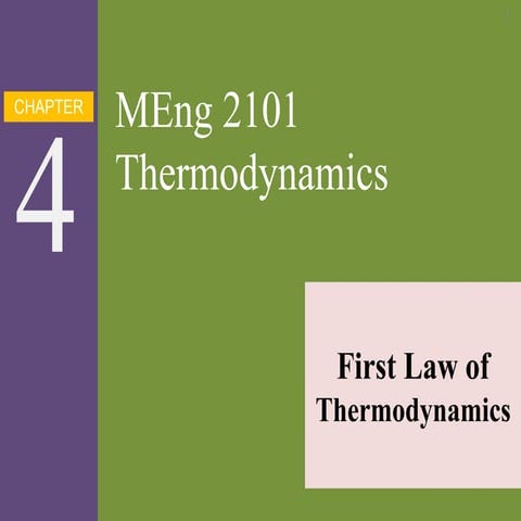 chapter 4  first law of thermodynamics thermodynamics 1